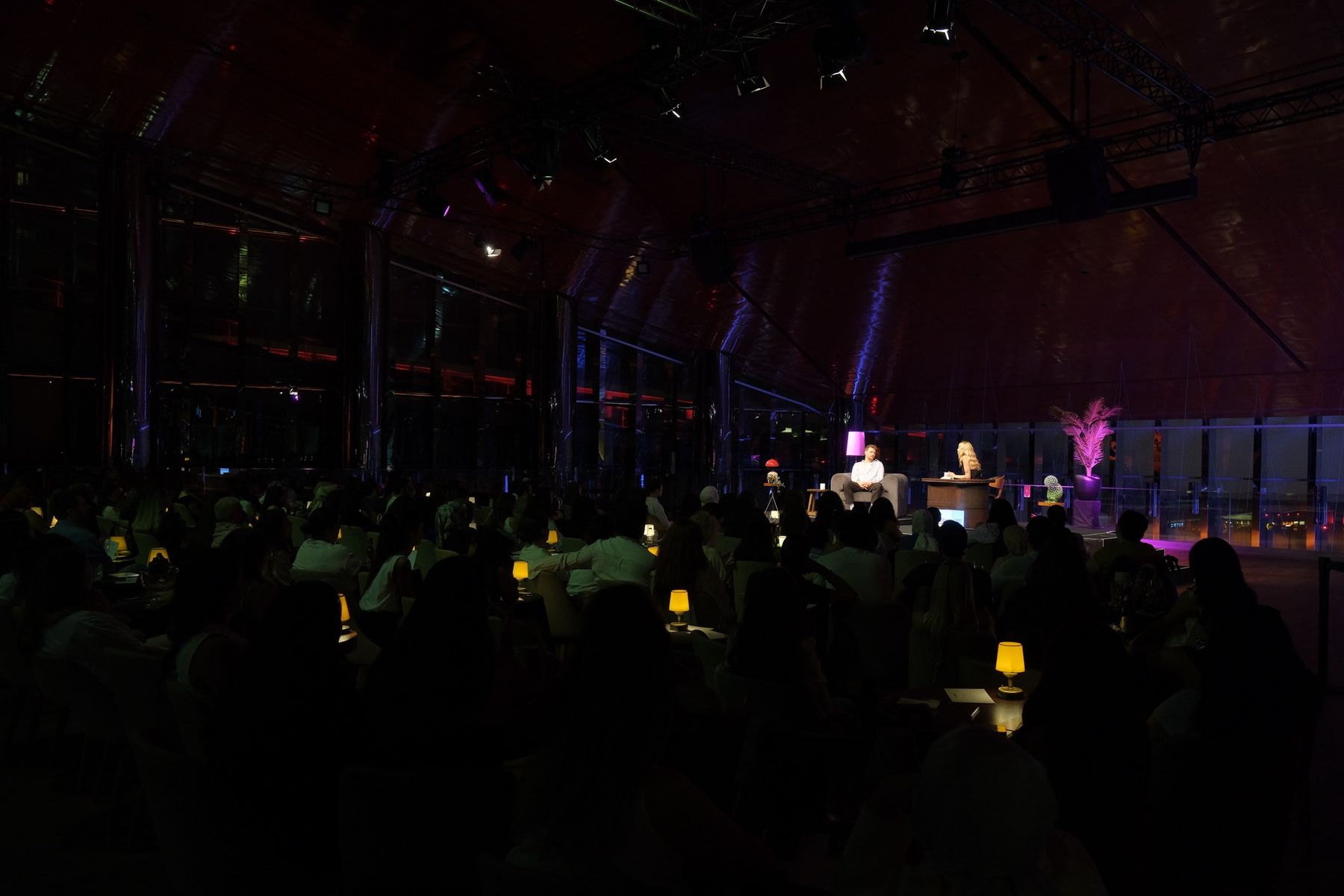 Live production in a large hall